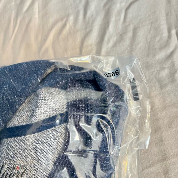 Style & Co Sport Lightweight Hoodie Woman's L Heathered Blue Grey Knit & Waffle - Picture 13 of 13